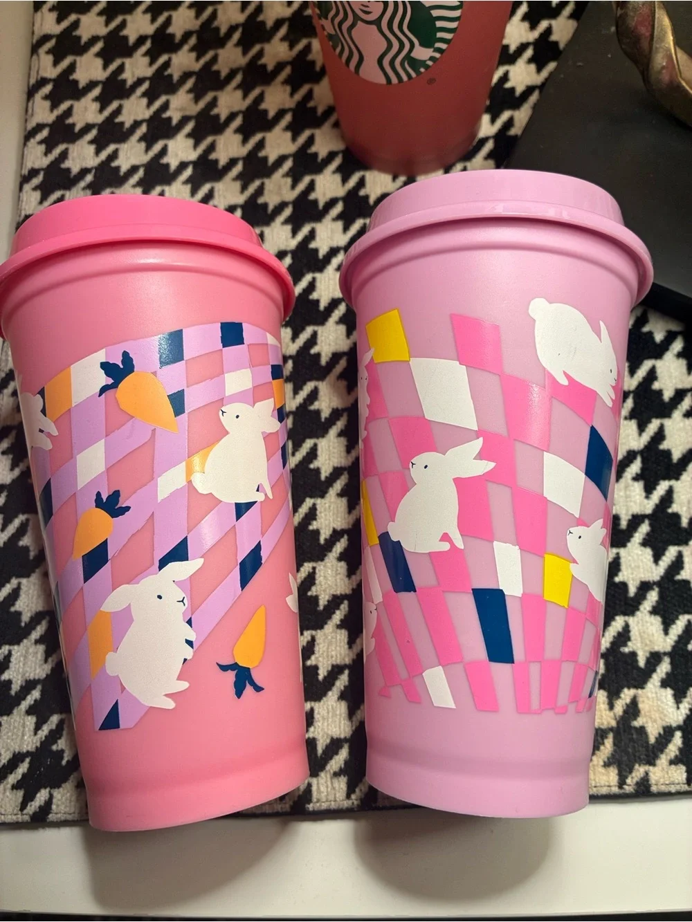 Starbucks new 3 Pink tumblers Bunnies